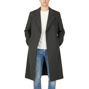 VTG GGG Clothes Wool Cashmere Mens Single Breasted Coat 44R Gray Lined Classic